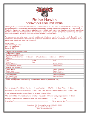 Sponsorship thank you letter - Thank you for your interest in Boise Hawks baseball