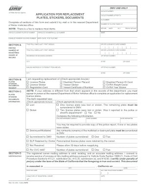 California Replacement DL/ID Number Application