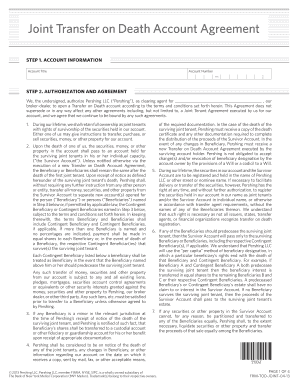 Joint Transfer on Death Account Agreement