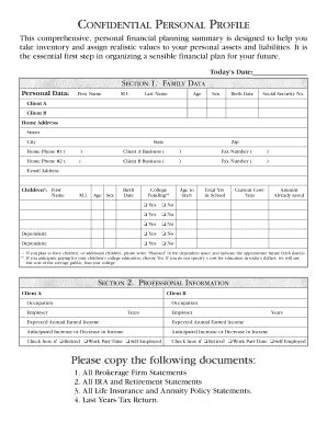 Personal Financial Planning Summary