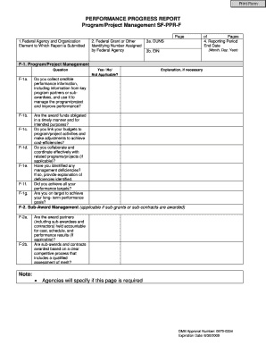 Federal Performance Progress Report