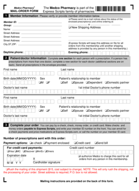 Medco Pharmacy Mail-Order Form