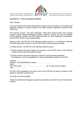 Form di richiesta all’Editore