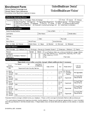 Group Dental and Vision Enrollment Form