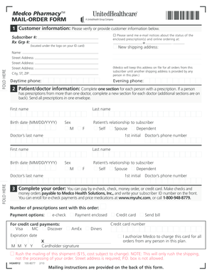 Medco Pharmacy Mail-Order Form