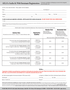 AILA Audio & Web Seminars Registration Form