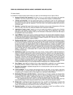 FORM 16D.3 BROKERAGE SERVICE AGENCY AGREEMENT AND ...