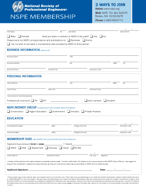 NSPE Membership Application Form