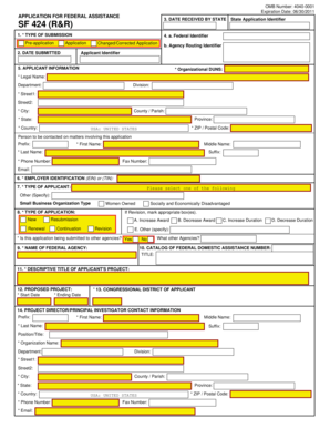 Federal Assistance Application Form