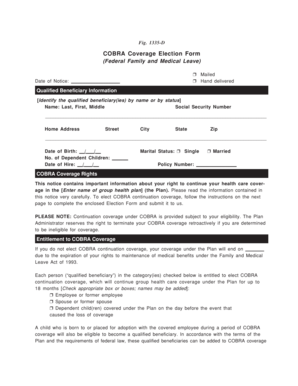 COBRA Coverage Election Form