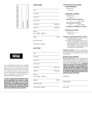 FASNY Federal Credit Union Account Opening Form