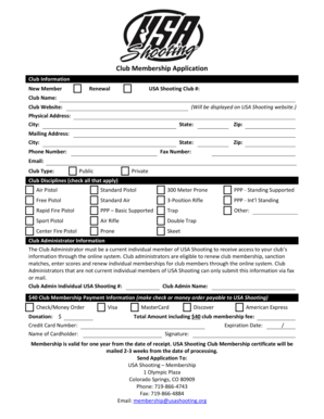 Club Membership Application