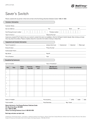 Saver’s Switch Application Form