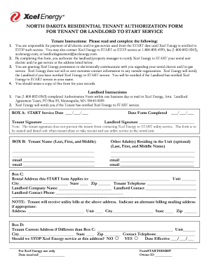 North Dakota Residential Tenant Authorization Form