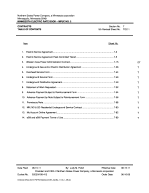 Minnesota Electric Service Agreement