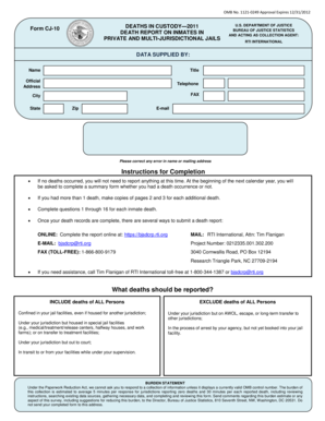 Death Report on Inmates