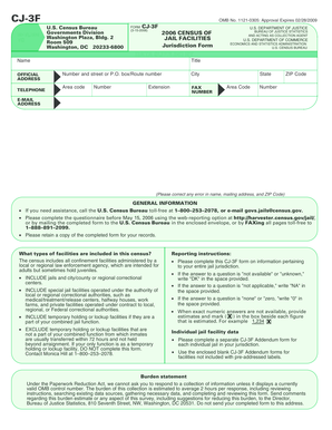 US Census Bureau CJ-3F Jail Facilities Form