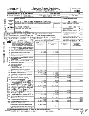 IRS Form 990-PF 2009