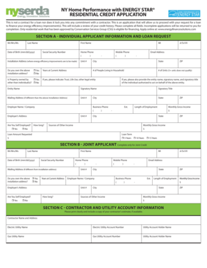 NY Home Performance with ENERGY STAR Residential Credit Application