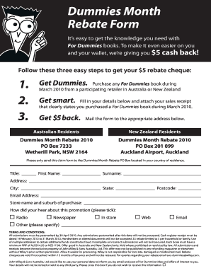 Dummies Month Rebate Form
