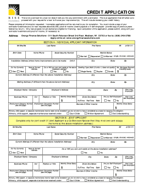 Credit Application Form
