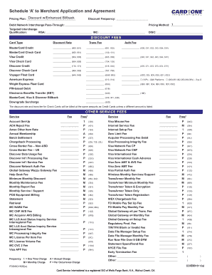 Schedule A Merchant Pricing Plan