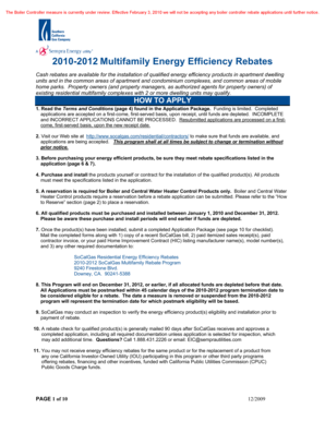 2010-2012 Multifamily Energy Efficiency Rebate Application