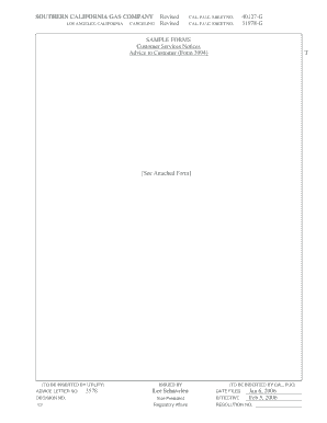 Advice to Customer Form 3994