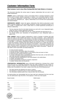 Customer Information Form