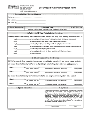 Self Directed Investment Direction Form