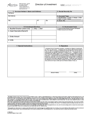 Investment Direction Form