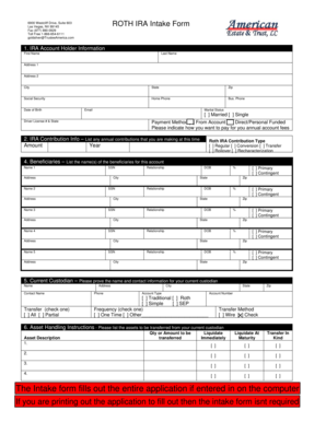 Roth IRA Intake Form