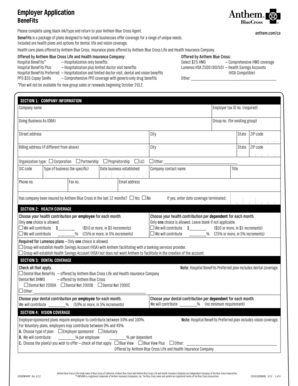 Anthem Blue Cross Employer Application