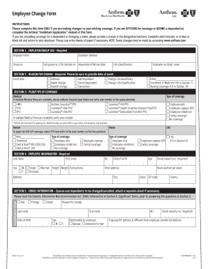 Employee Change Form Application AIN-83 - Anthem