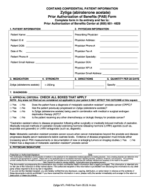 Zytiga Prior Authorization Form