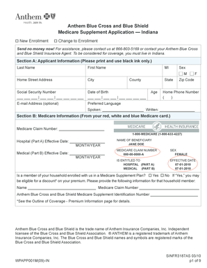 Anthem Medicare Supplement Application - Indiana