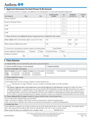 Virginia Health Insurance Application