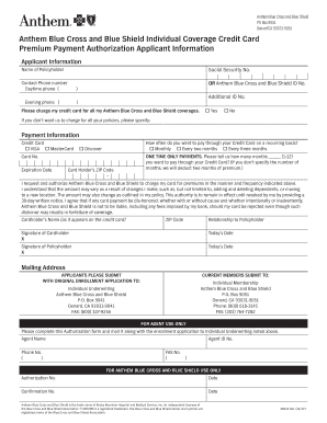 Anthem Blue Cross Premium Payment Authorization