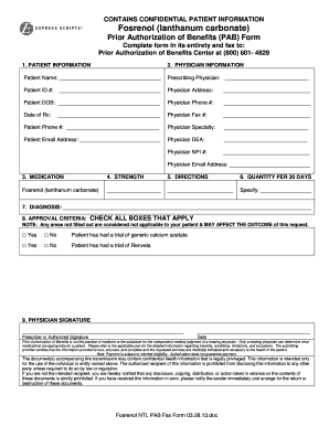 Fosrenol Prior Authorization Form