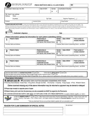 Prescription Drug Claim Form