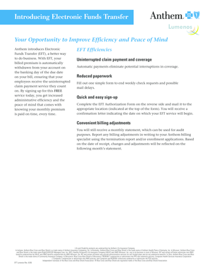 Anthem EFT Authorization Form