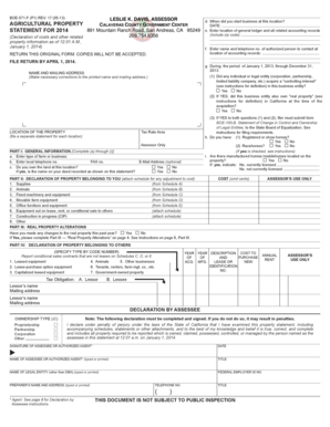 California Agricultural Property Statement