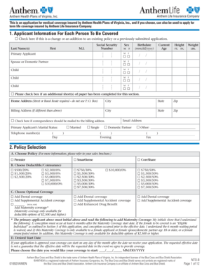 Anthem Health Insurance Application