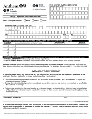 Overage Dependent Enrollment Request