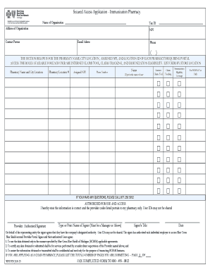 Secured Access Application - Immunization Pharmacy