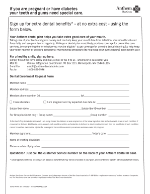 Dental Enrollment Request Form
