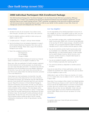 Chase HSA Enrollment Form
