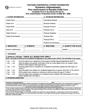 Kynamro Prior Authorization Form