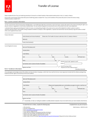 Adobe License Transfer Form