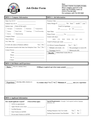Job Order Form